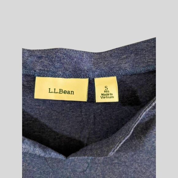 L.L. Bean Dress Women’s Size Small Blue Knit V-Neck 3/4 Sleeve Adjustable Waist - Picture 4 of 8